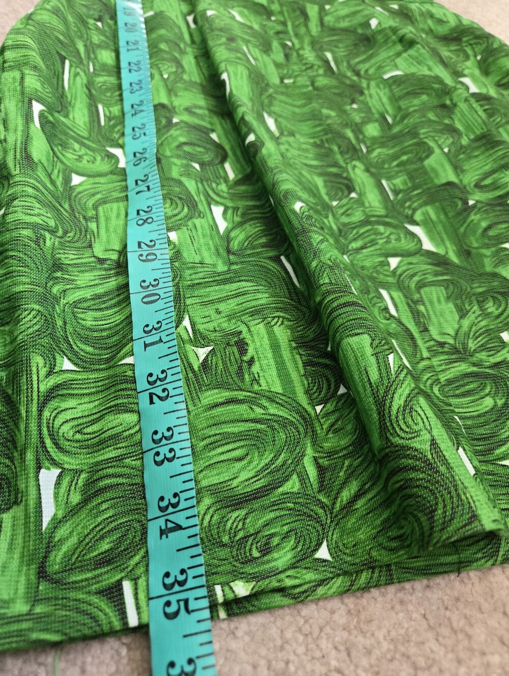 Prairie New York Green Abstract Mushroom Print Sleeveless Midi Dress. Size M - Picture 10 of 11